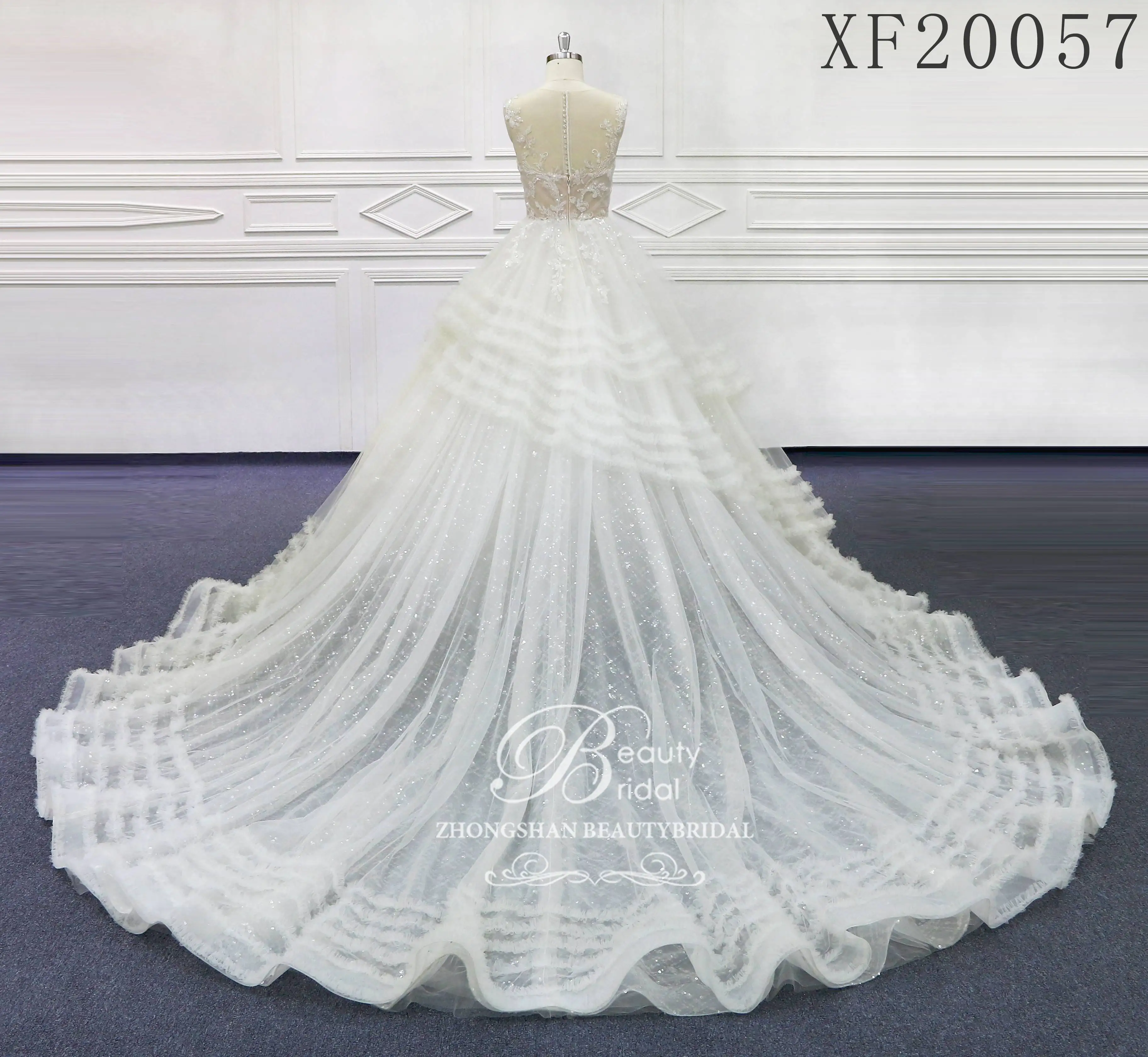 2023WeddingDress O-Neck Hot Sale Beautybridal Luxury Bridesmaid Custom Made Shape South Korea Fabric XF20057