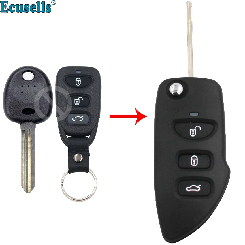 

Modified flip Folding Remote Key Shell 3 Button For Hyundai Sonata