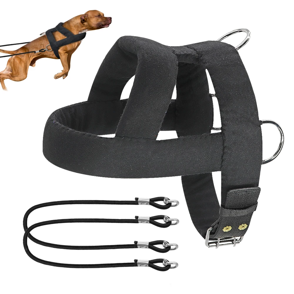 

Dog Sled Harness Winter Dog Weight Pulling Harness Sledding for Medium Large Dog Strength Weighting Training Strap Skijoring