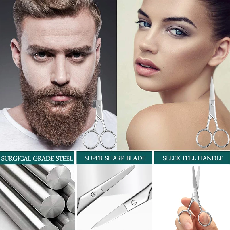 1Pcs Women Man Silver Scissors Eyebrow Cutter Hair Remover Stainless steel Makeup Tools Beauty Tool Eyebrow Scissors New Fashion