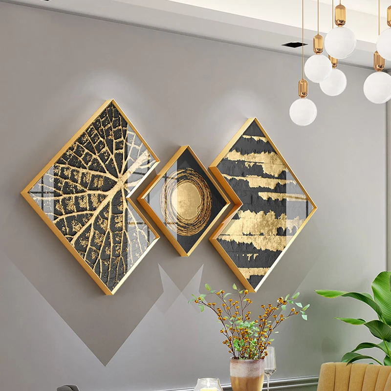 Irregolare Art Frame decorazione pittura luce lusso oro ristorante appeso parete immagine combinazione ufficio soggiorno Layout