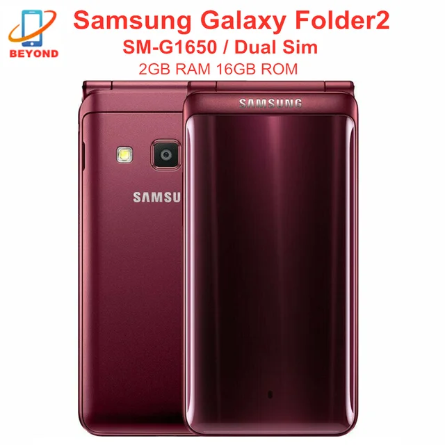 Samsung-Galaxy folder 2フォルダー,デュアルSIMカード,2GB RAM,16GB ROM,クアッドコア,snapdragon  3.8 CPU,インチ画面,オリジナル8.0MPカメラ - AliExpress