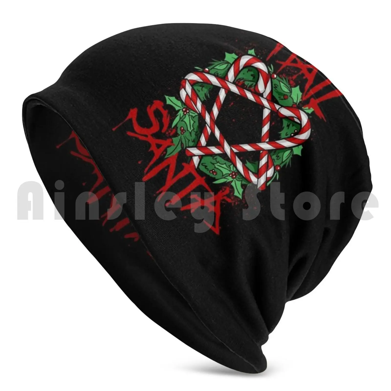 Hail Santa Christmas Design Beanies Pullover Cap Comfortable Christmas Santa Claus Santa Christmas Tree