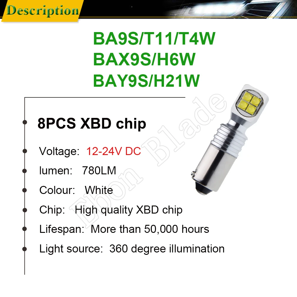 2 x BA9S T4W BAX9S H6W BAY9S H21W Auto LED Light Bulb For Car Indicator Turn Signal Backup Reverse Lamp White Red Amber 12V 24V
