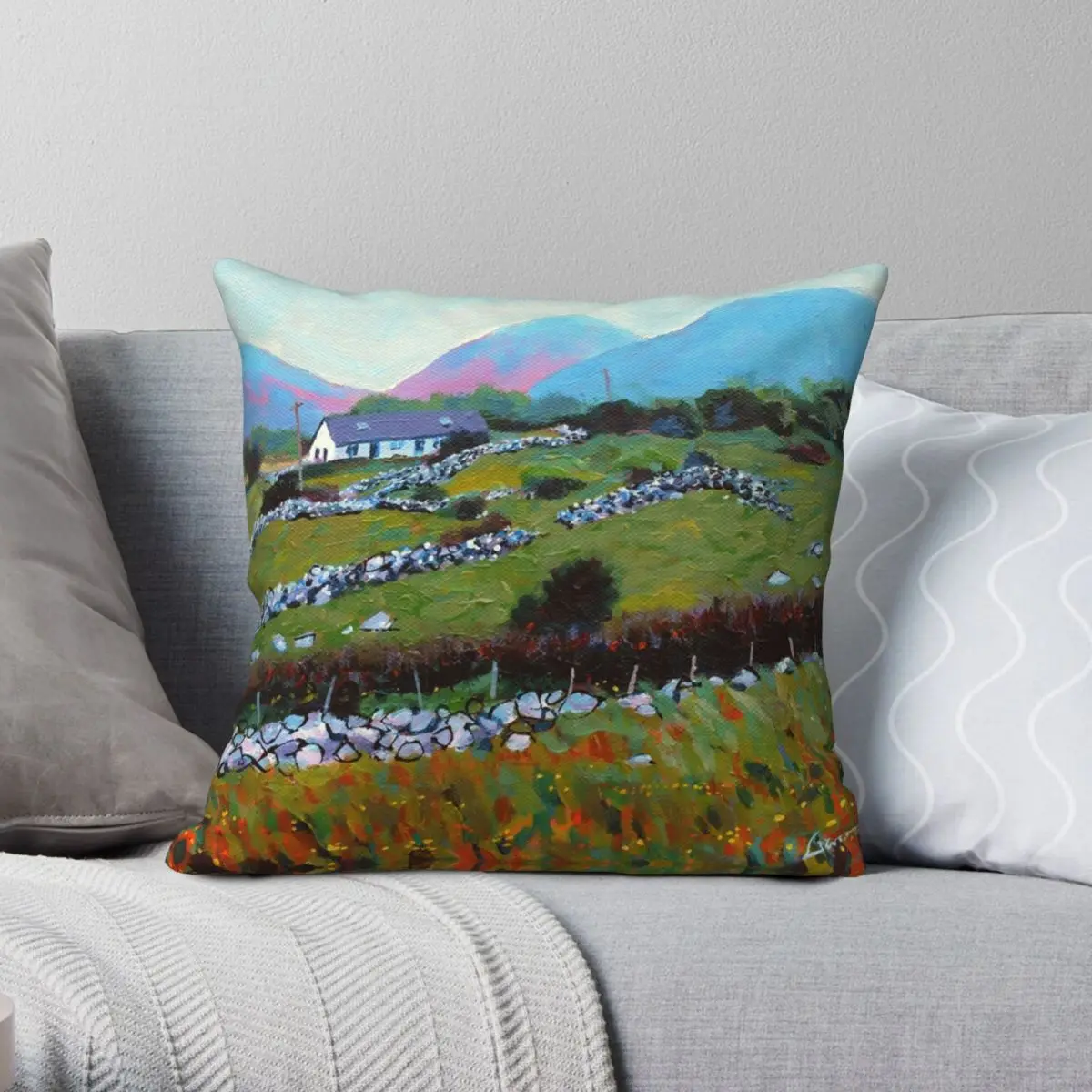 Connemara Cottage County Galway Pillowcase Polyester Linen Velvet Creative Zip Decorative Throw Pillow Case Room Cushion Cover