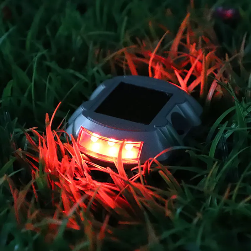 Solar Powered Stud Lights Aluminum Driveway Marker Lights IP67 Waterproof Warning Light Ground Lights