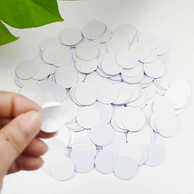 5pcs/Lot 13.56Mhz NFC 1K S50 F08 ISO14443A Smart NFC Coin Card Dia 25mm With Adhesive Glue Sticker Tags