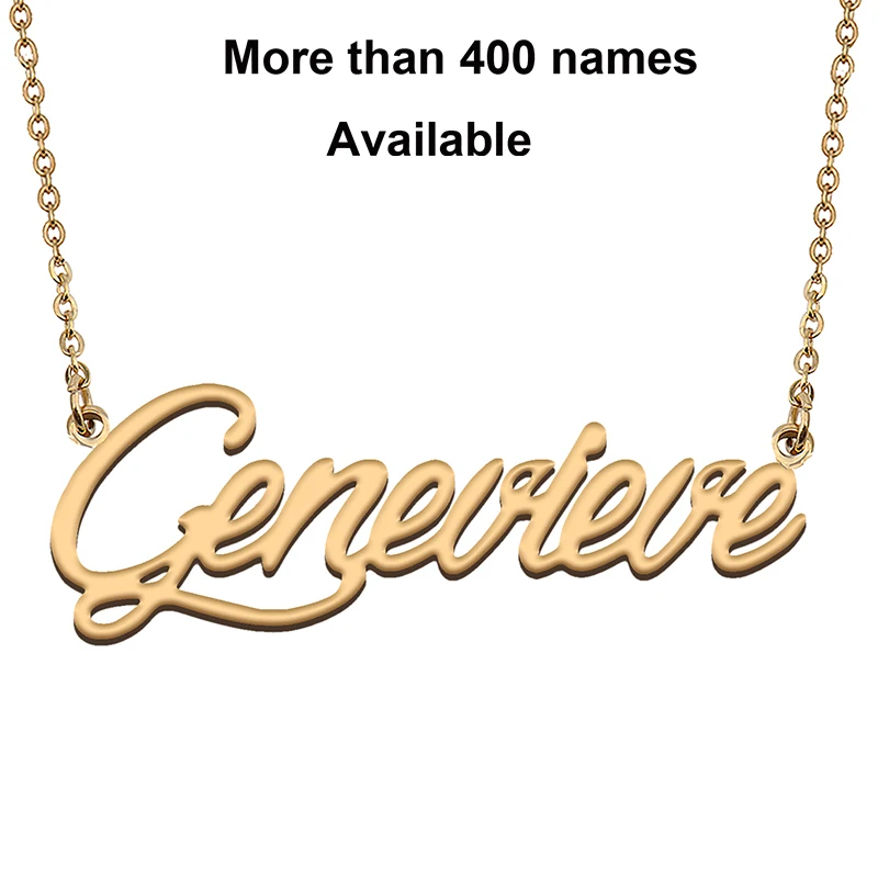 

Cursive Initial Letters Name Necklace for Genevieve Birthday Party Christmas New Year Graduation Wedding Valentine Day Gift