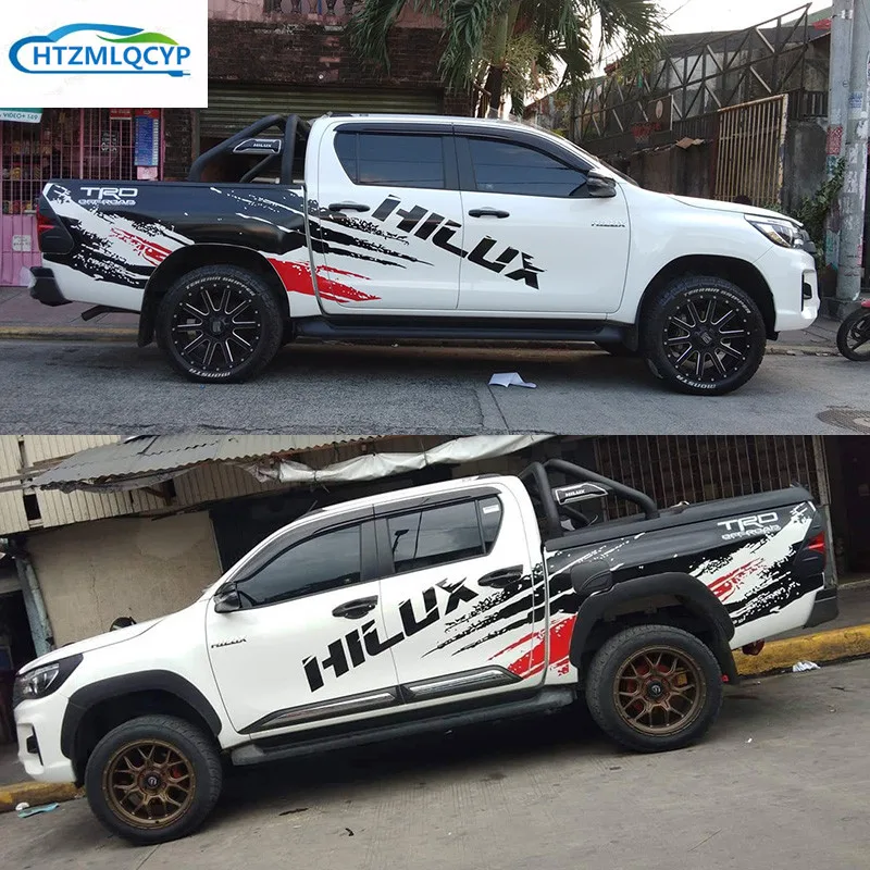 

FOR Toyota Hilux sticker decal pickup truck off-road decoration modified pull flower color bar