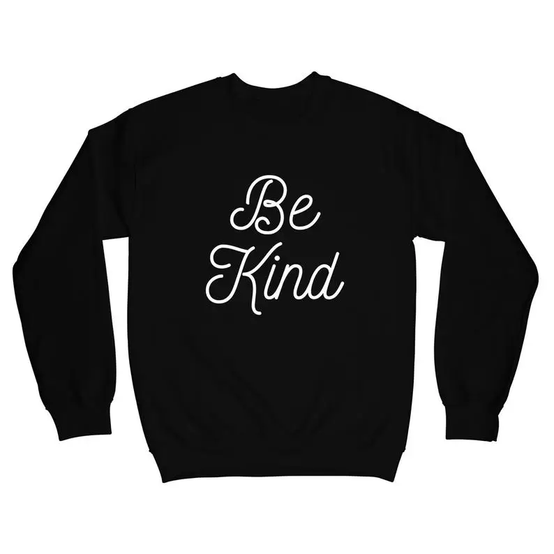 

ZBBRDD Be Kind Jesus Women Sweatshirt Christ Religious Pullover Cotton Hoodies Autumn Winter Full Long Sleeve Tops Drop Shipping