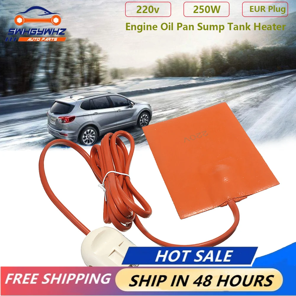 WHDZ car Engine Oil Pan Sump Tank Heater Pad 250W Silicone oil heating Pad Engine Oil Tank Wear Protect With EU Plug 220-240V