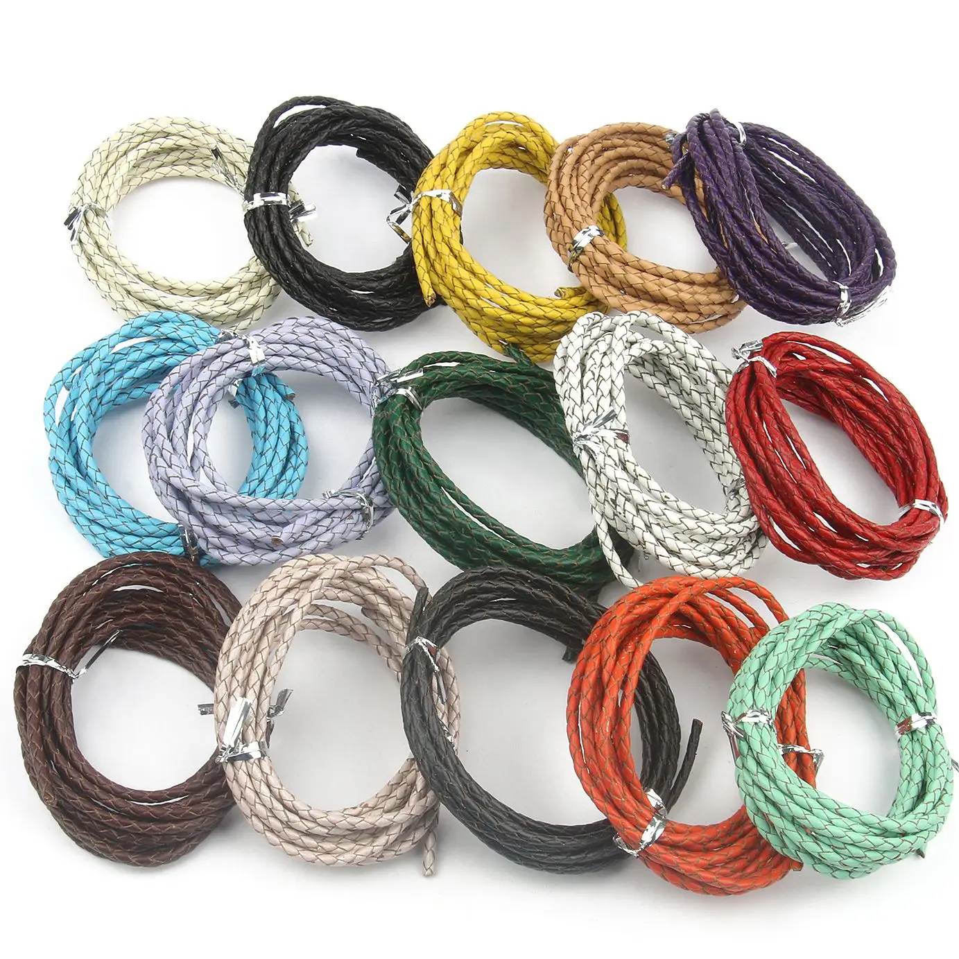 2Meter 3mm 4mm 5mm 6mm Handcraft Genuine Braided Leather Cords Vintage For Jewelry Making DIY Leather Bracelet Necklace String