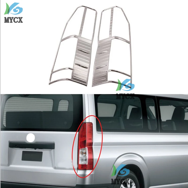 For TOYOTA Hiace 2019 2PCS ABS Chrome Car Rear Taillight Headlight Fog Lamp Cover Trim Car Styling Accessories