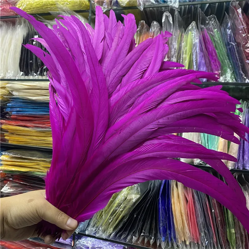 

50-100pcs/lot Mei Red Chicken Feathers 16-18inches/40-45cm Rooster Feathers for Crafts Accessories Diy Decoration Diy Supplies