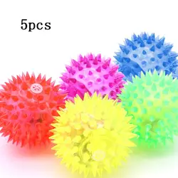 5 Pcs Light-up LED Ball Dog and Flashing Sensory Fun Blinking Spiky Pet Toy