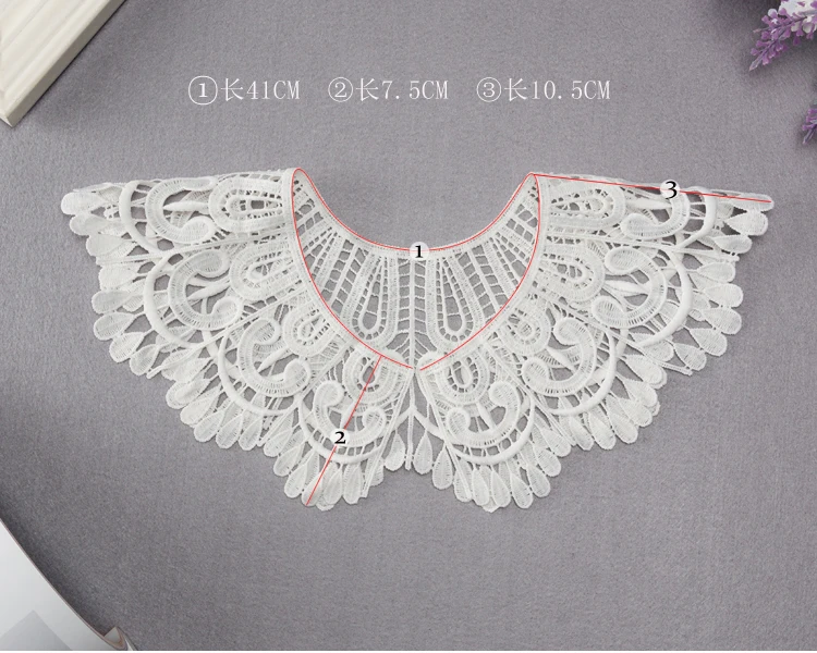 New Hand Crochet Product Fake Neckline Collar Hollow Tulle Lace Fabric Shawl Vest Shoulder Female Decorative Lace Fabric