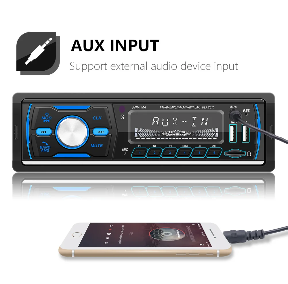 Universal bluetooth Car Radio 1 DIN Car Multimedia MP3 Player Single DIN USB TF AUX FM AM RDS DAB car Radio Receiver Head Unit