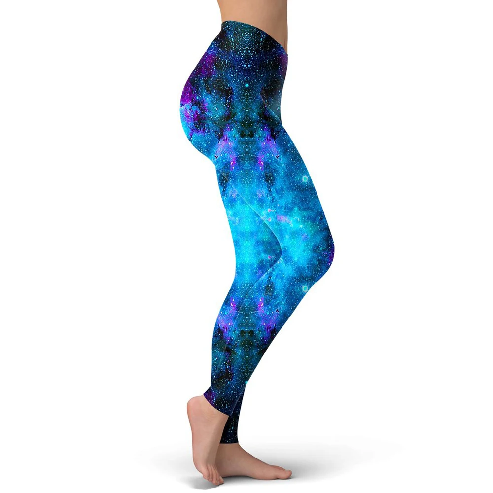 Moda w stylu Retro damskie legginsy moda 3D drukowane Party God Galaxy legginsy seksowne elastyczne kobiece obcisłe legginsy DDK23