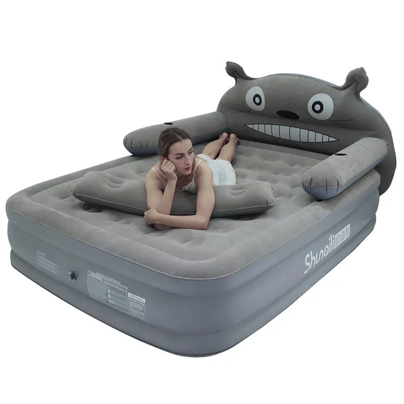 

Cartoon Inflatable Air Bed 2 Person Home Use Convenient Mattress Cushion Cat Folding Portable Outdoor Camping Mat