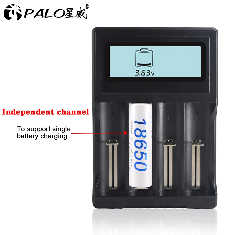 PALO 3.7V 18650 26650 16340 14500 10440 18500 Battery Charger USB Charging Portable Charger for 18650 Li-ion Battery Charger