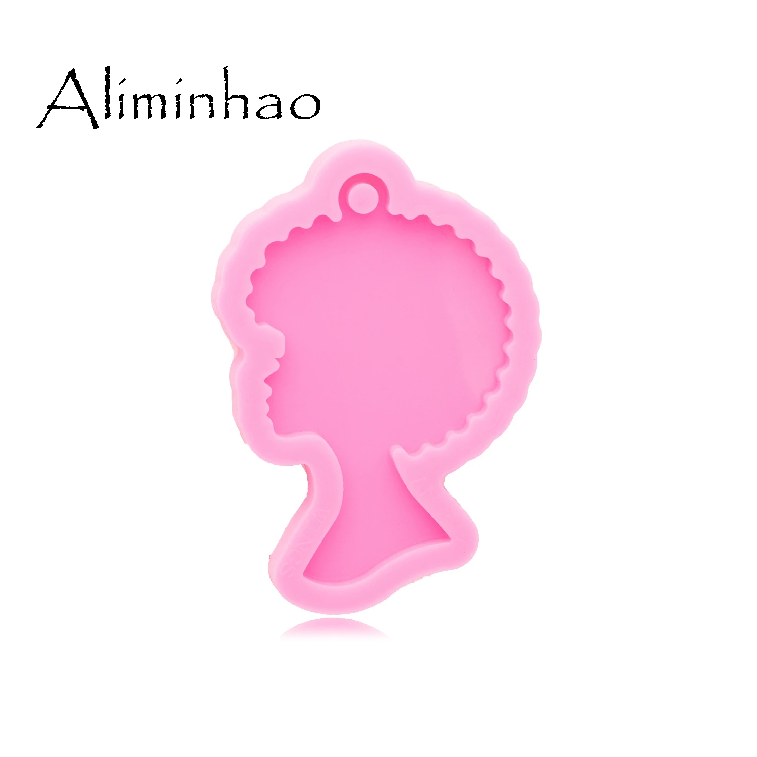 DY0798 Super Glossy Woman Head Resin Mold, Mould Craft Keychain, Silicone Mold For Epoxy Resin Jewellery Making