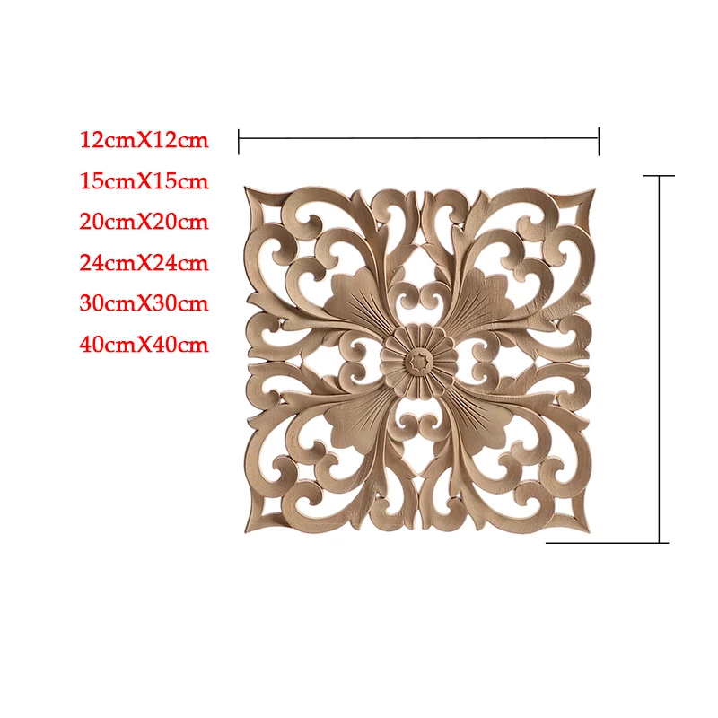 Wood Mouldings Wood Carving Door Onlay Wood Applique Wood Decal Antique Retro Modern Long Leaves Wooden Cabinet Furniture Corner