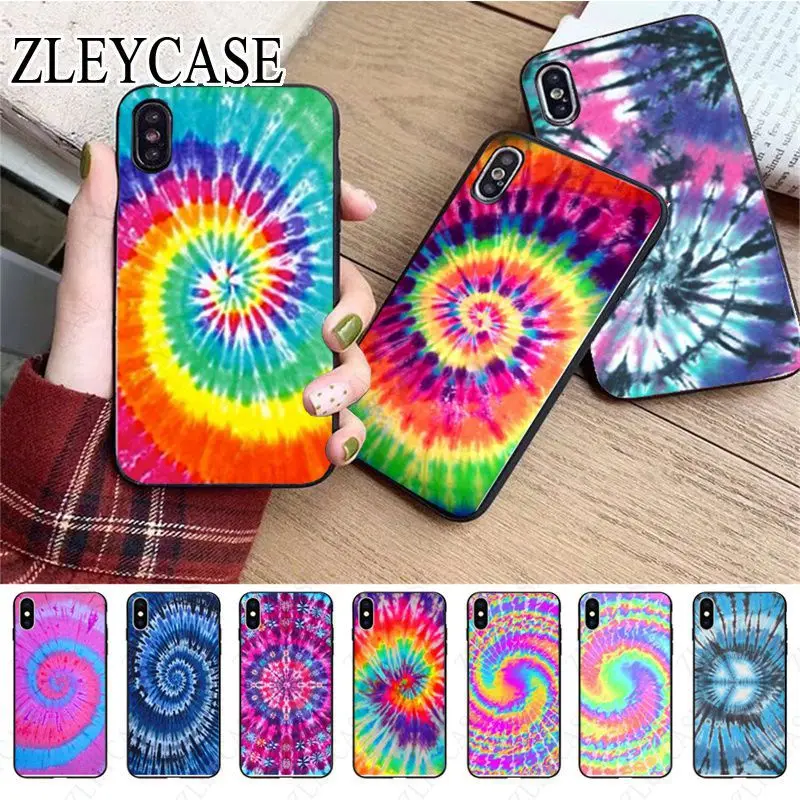 Tie Dye Pattern Batic Rainbow Retro Ink Phone Case For iphone 13pro 14pro 15pro 12pro 11pro xs max 7 8 XR 15plus 13mini SE cover