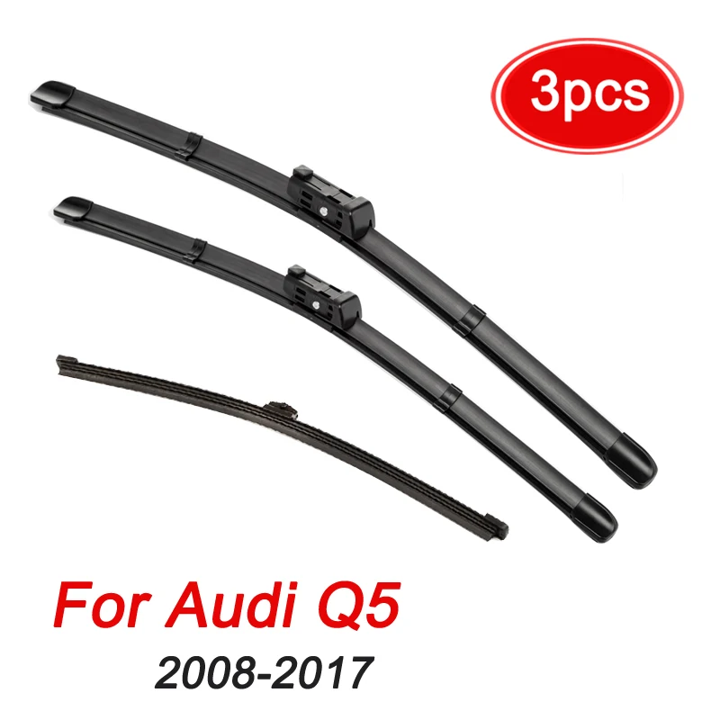

Wiper LHD Front Wiper Blades For Audi Q5 2008-2016 2017 Windshield Windscreen Window Brushes 24"+20"+13"