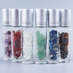 Crystal Jade Ball Roller Bottle Essential Oil Crushed Stone Natural Amethyst Healing Sphere Massage Around the Eyes Face Care