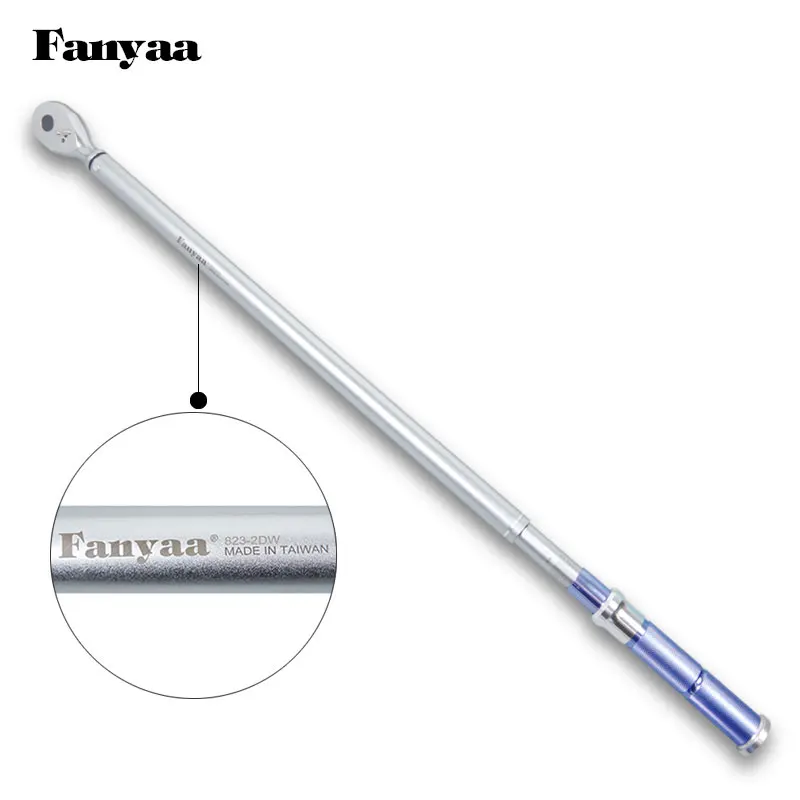 Fanyaa 1 Inch Ratchet Wrench 300-1500Nm Presettable Torque Micrometer 4% Hand Tools Long Lever Big Machine Plane Repair Spanner