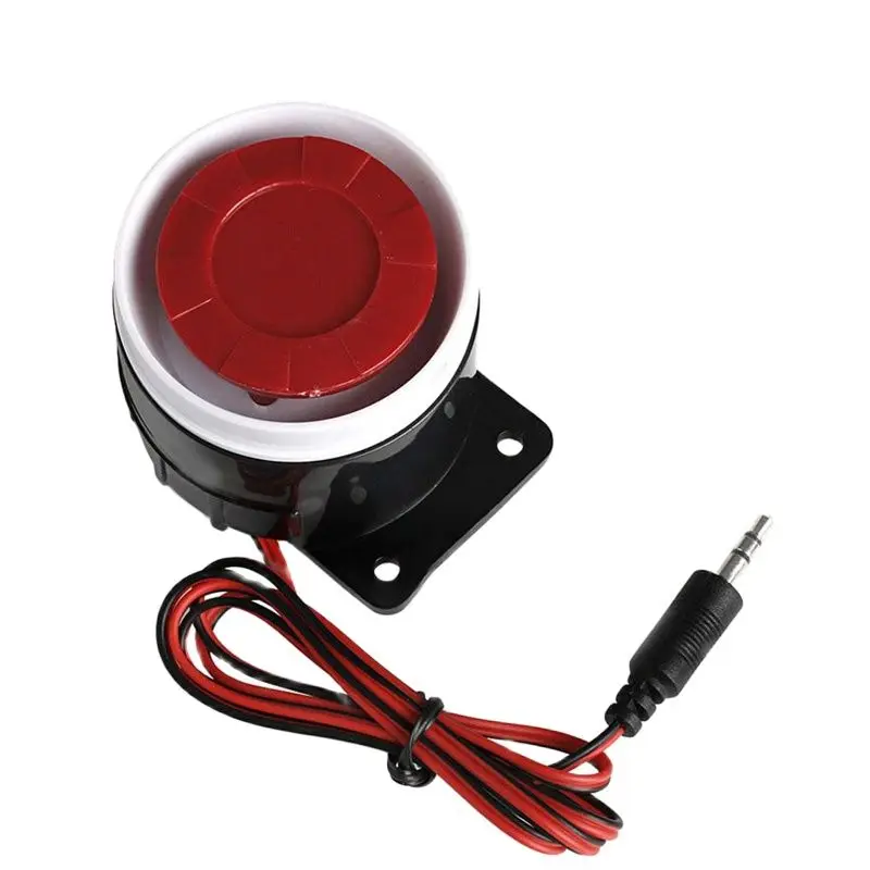 KINJOIN DC 12V Wired Mini Sirena a tromba Sistema di allarme sonoro domestico 120DB Dispositivo di sicurezza antifurto intelligente