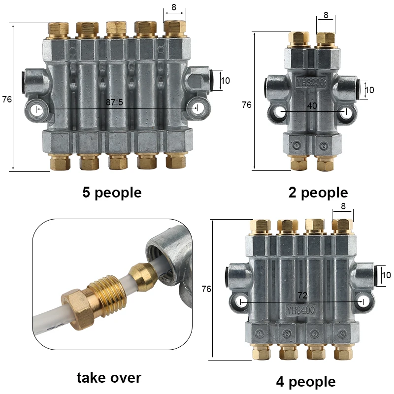 Valvola di distribuzione della pompa dell'olio 2 / 4 / 5 della macchina utensile di CNC del distributore del pistone dell'olio lubrificante del circuito dell'olio di spostamento positivo