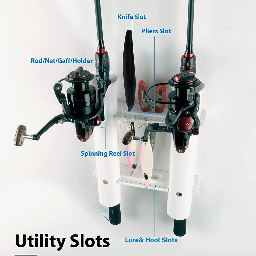 Fishing Rod Holder Fishing Pole Holder for Boat Rod Stand-Off Tube Plastic Rod Holders for Crate Portable Rod Holder for Storage