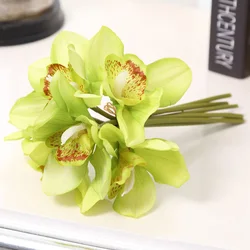 Artificial Orchid Flower for Wedding Decoration, Latex Orchid, 6 Heads per Bundle, Home Decoration, Bride Holding Bouquet