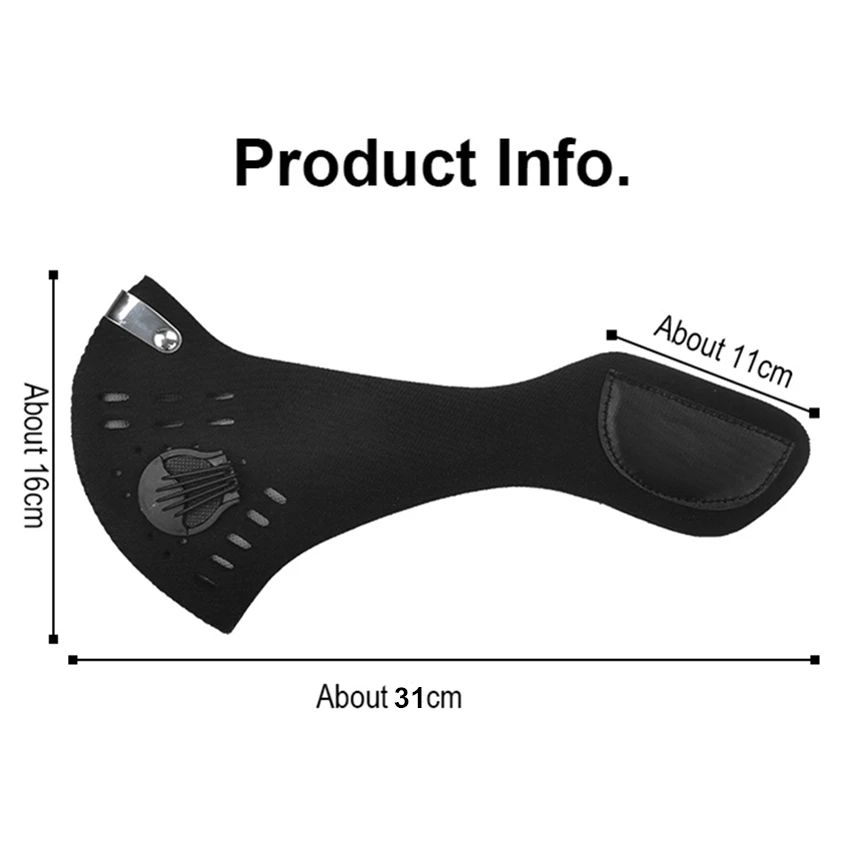 Sport Cycling Face Mask with Filters PM 2.5 Anti-Pollution Cycling Masks Activated Carbon Breathing Valve Bike Mouth Caps