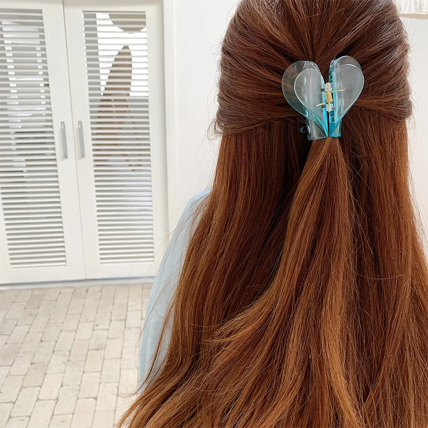 2022 New Hair Clip for Women Double Layer Love Hair Claw Girls Solid Color Hairpin Crab Hair Clips Fashion Hair Accessories Gift