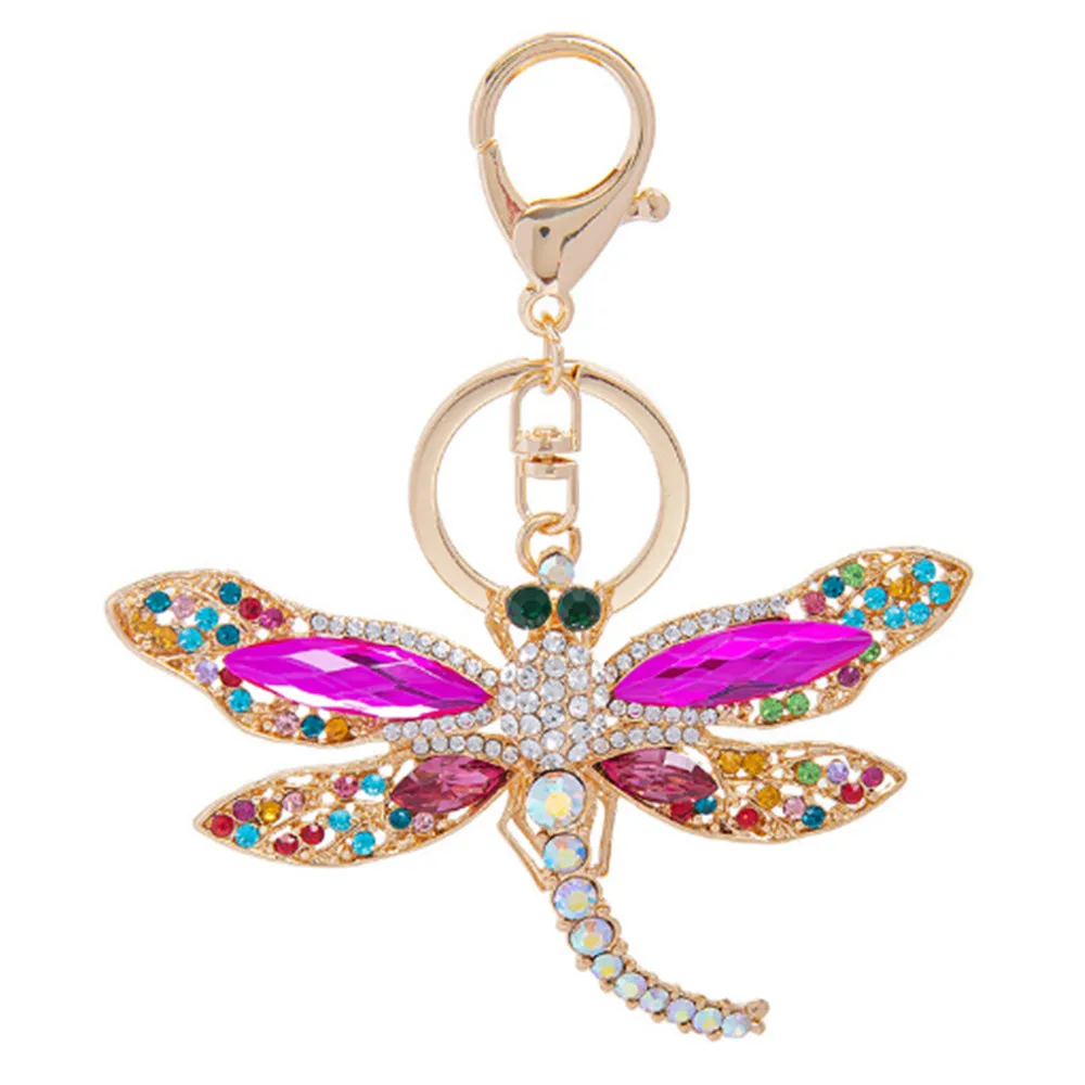 Fashion Keychain Keyring blingbling Rhinestone Dragonfly Key Chain Ring A208