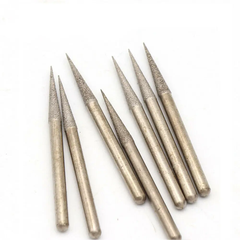 1/5/10Pcs 2.1/3Mm Solderen Diamond Burr Bit Slijpen Point Voor Dremel Graveren Glas tool