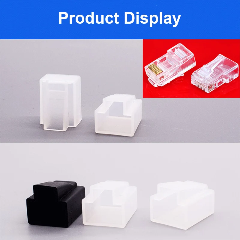 RJ45 Ethernet Connector Cust Cover Network Plug Cover Cap Hat for Cat5e Cat6 Cat7 CAT8 Protector RJ45 Plug Case