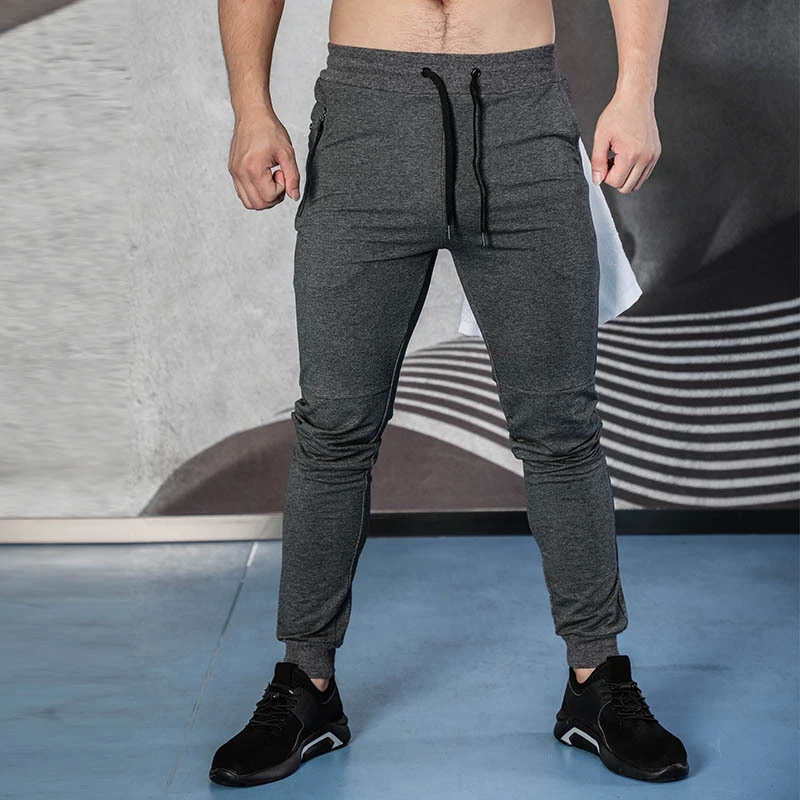 Calça de camuflagem casual masculina, Zip Pocket Joggers, calças elásticas fitness, roupas musculação, calças