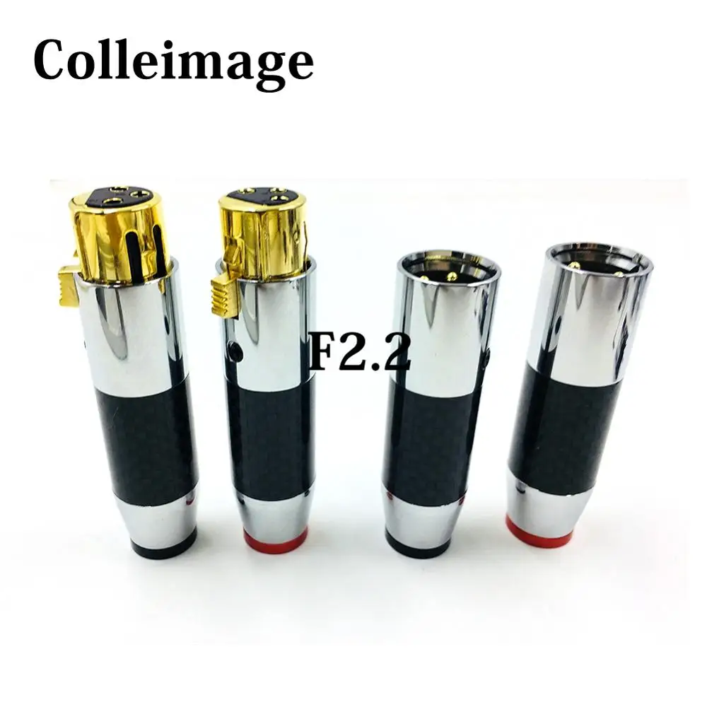 

Colleimage 4pc Hifi Hi-end Carbon Fiber Gold-plated XLR Cable Male and Female Connectors 3PIN XLR Microphone Plug