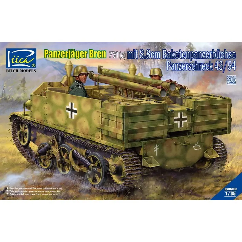 

Riich Models RV35035 1/35 Panzerjäger Bren 731(e) mit 8.8cm Panzerschreck 43/54 - Scale Model Kit