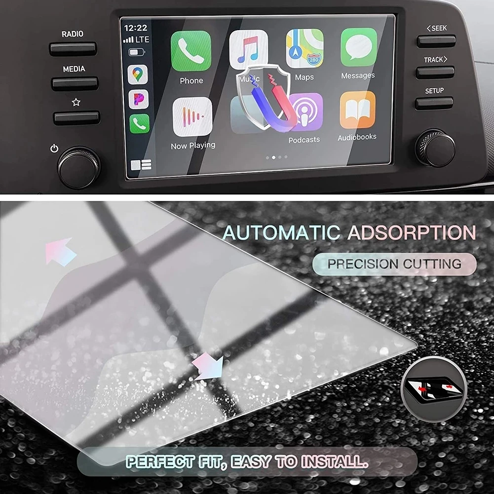 For Hyundai Elantra 2021 8-Inch Central GPS Navigation Screen Protective Display Tempered Glass Film Auto Interior Parts Scratch