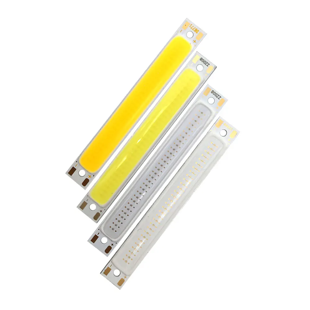 Dropshipping 60x8mm 2V 3V LED Bulb COB Strip 3.7V Chip On Board Warm Cold White Blue Red Color 1W 3W LED Lights COB Work Lamp