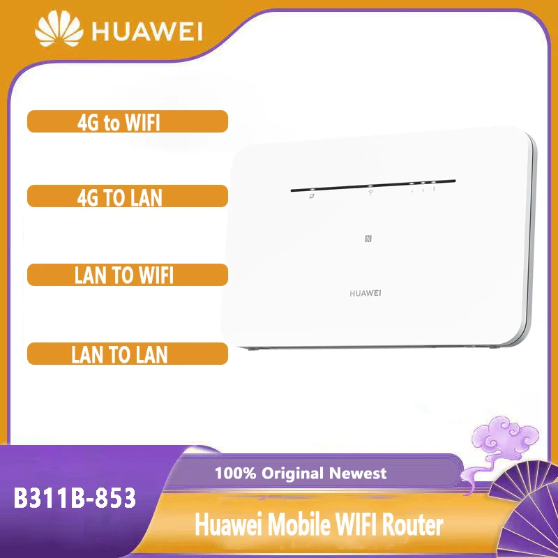 

Unclocked HUAWEI 4G Mobile Router LTE CPE NANO SIM Card Slot Fixed Line Cat 4 300Mbps Access Point NFC Wireless Hotspot Router