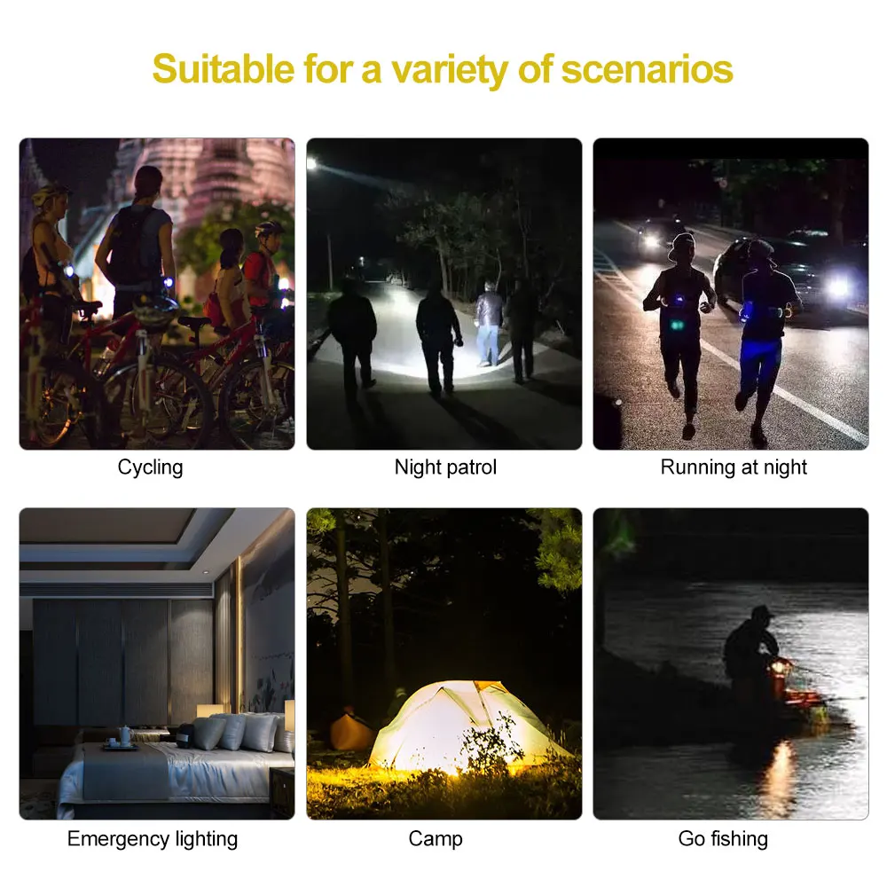 Super Bright Mini Portable XPE LED Flashlight with USB Charging 3 Modes Lighting Waterproof Camping Fashlight Lantern