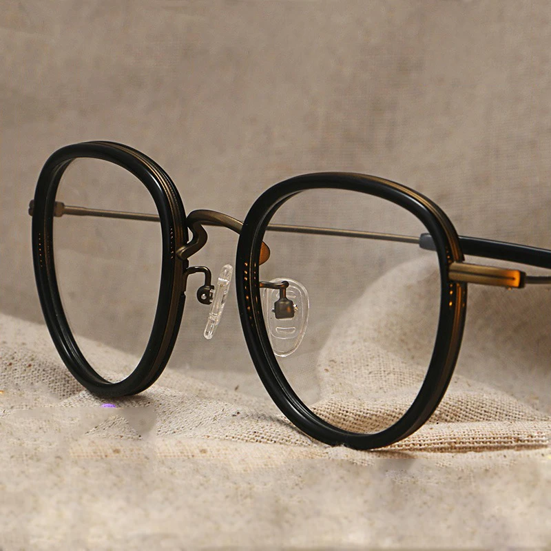 Acetate Round Reading Glasses Male Women Vintage Tortoise Optica Eyeglasses Frame Men Anti Blue Light Prescription Spectacles