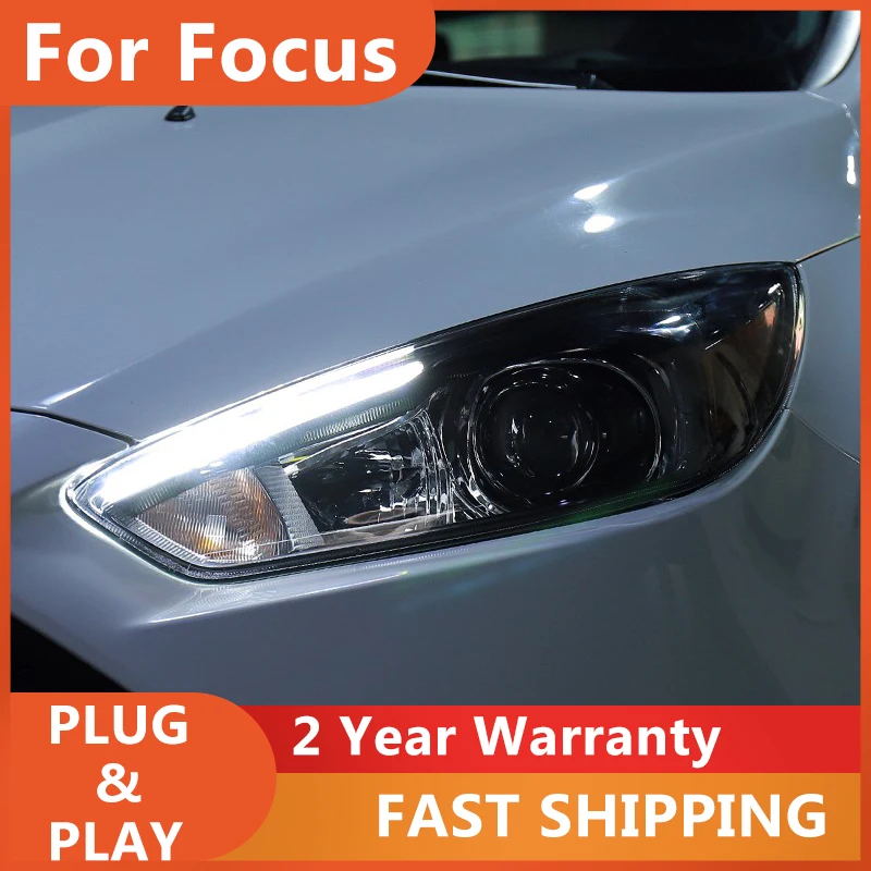 

ALL LED Head Lamps For Ford Focus 2015-2017 Headlights LED DRL Turning Signal Lights Bi Xenon Angel Eye Auto Accessories