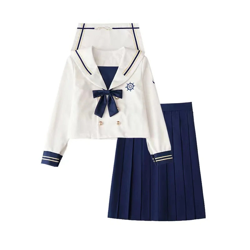 New Arrival Japanese College Style Jk Sets School Uniform Girls Navy Style Autumn High School Women Novelty Sailor Suits Uniform