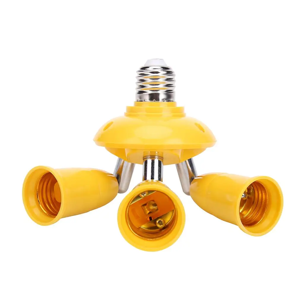 Base de lâmpada 3 em 1 e27 para e27, suporte de lâmpada led divisor, adaptador de lâmpada ca 85-285v, base de lâmpada plástica rotativa